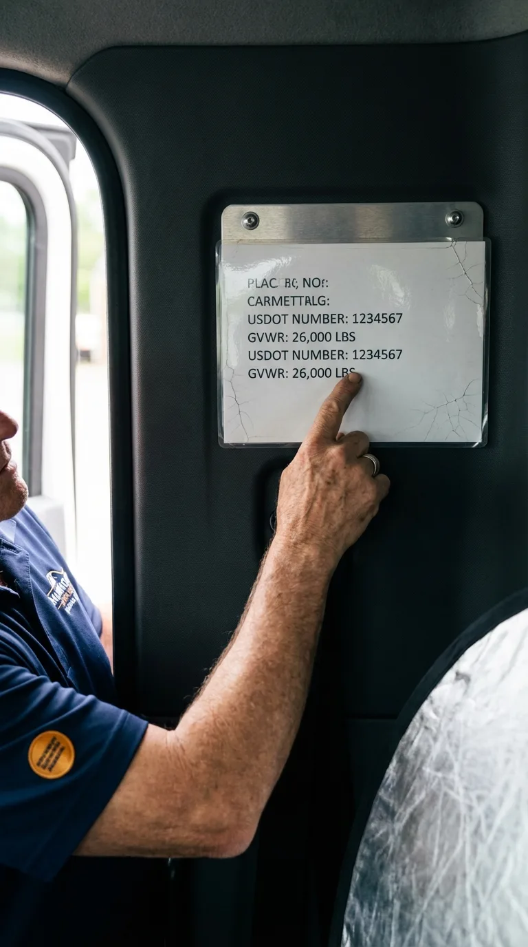 USDOT licensing placard verification in Kerman